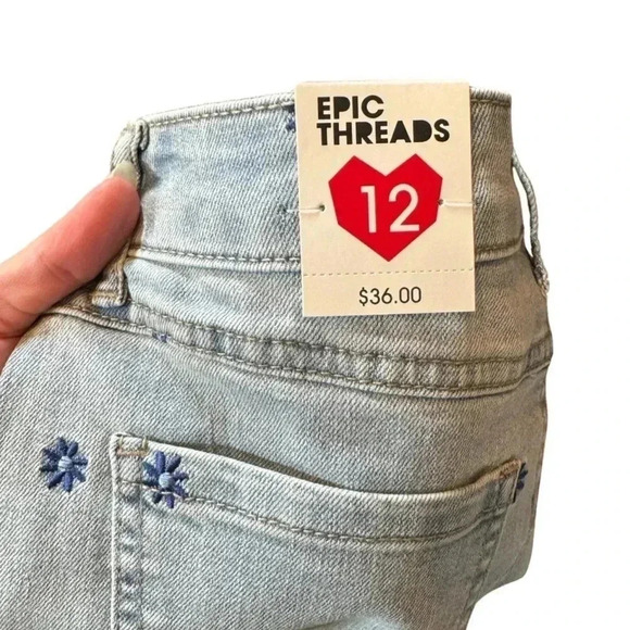 NEW NWT Epic Threads Big Girls Daisy High Rise Denim Cutoff Jean Shorts - Picture 4 of 4